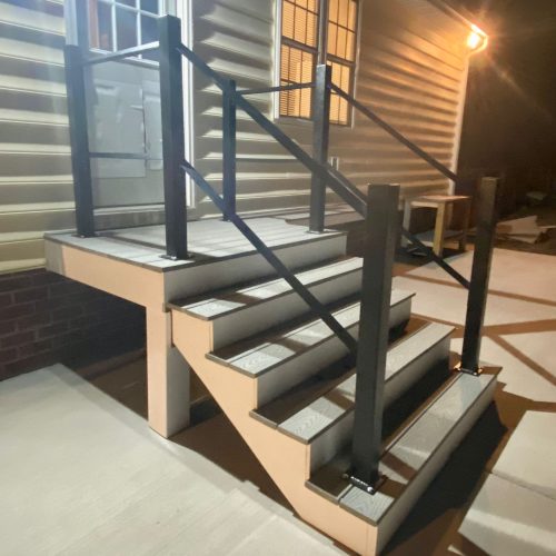 Powder coated outdoor railing stairs